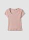 Fitted short-sleeve stretch cotton pink t-shirt_4