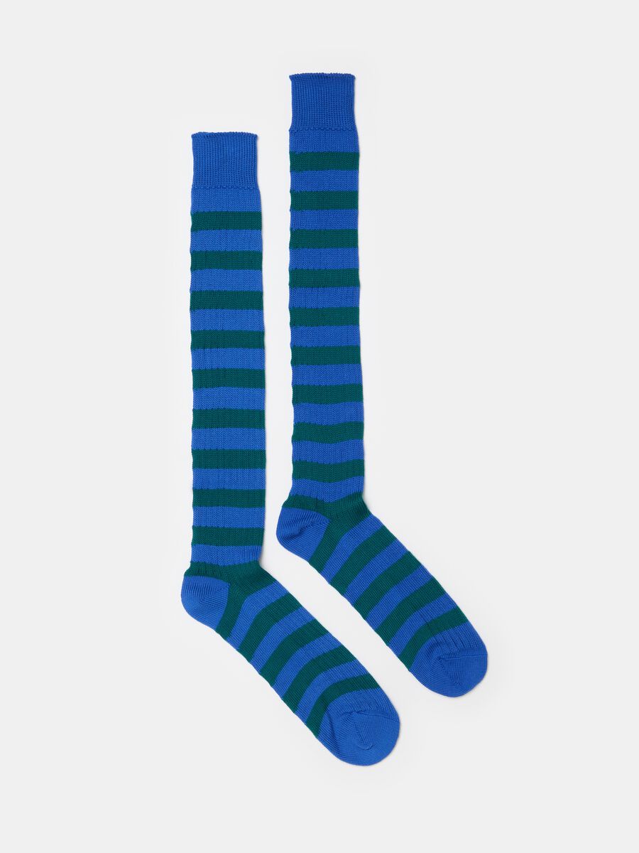 Long socks in striped cotton_0