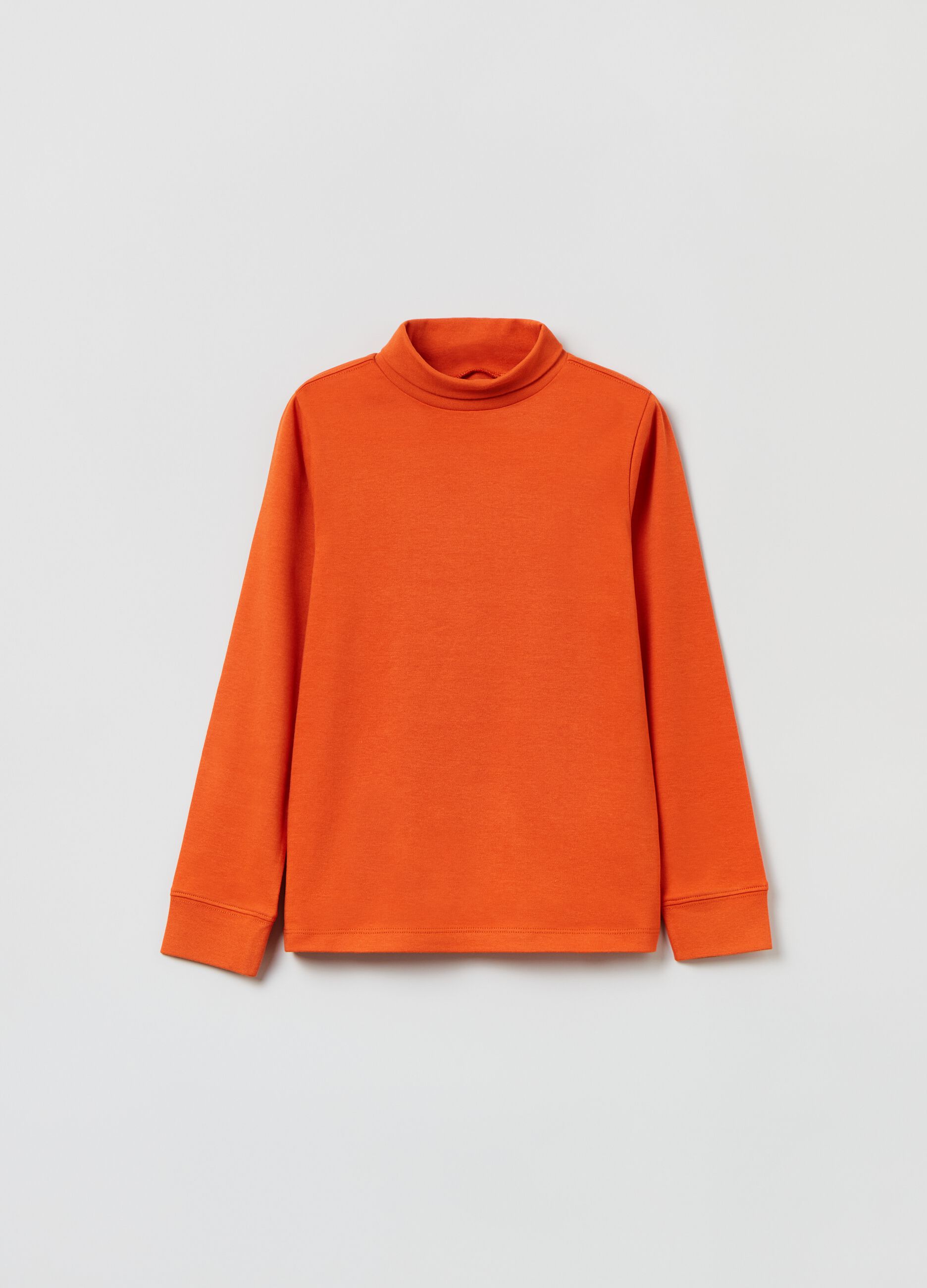 Long-sleeved T-shirt with mock neck_0