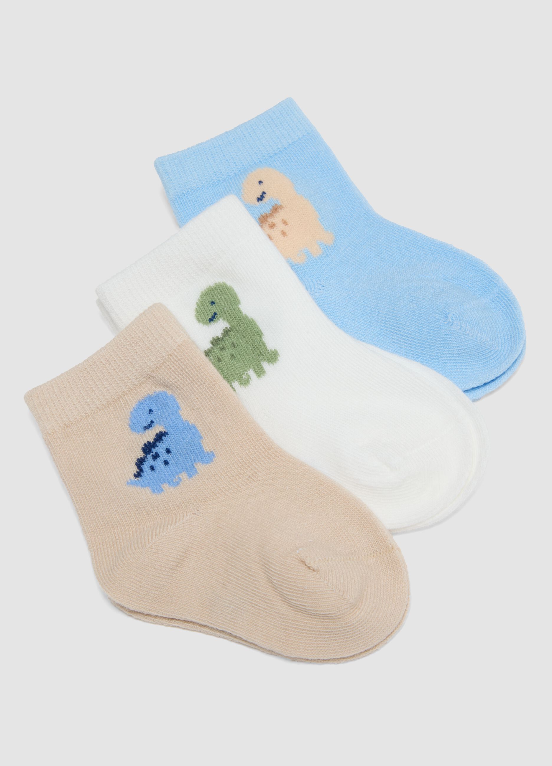 Five-pack of multicolour short socks in stretch organic cotton
