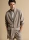 Full-zip beige con colletto in tessuto elasticizzato Easy Dry regular fit_0