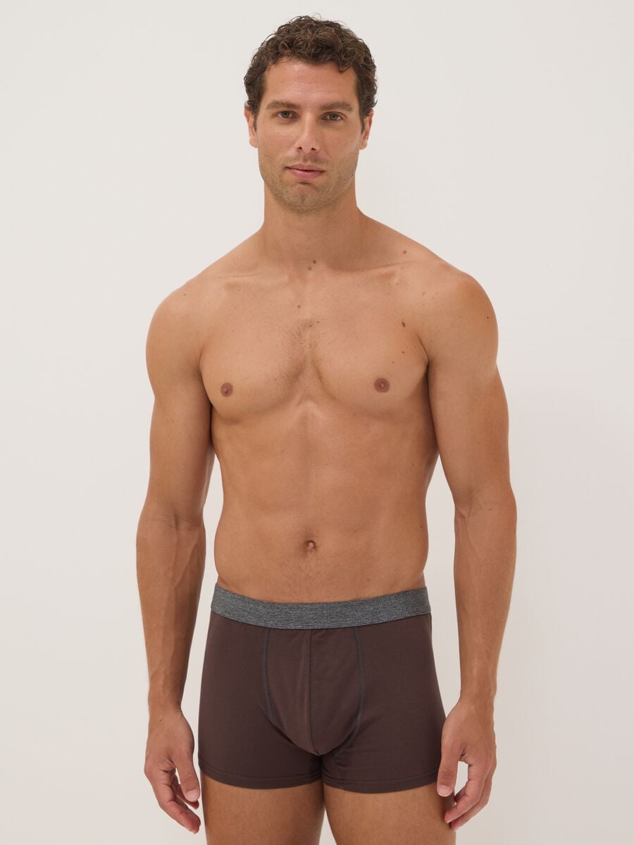 Pack of five multicolour stretch organic cotton boxer shorts_0
