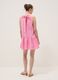 Pink pure cotton mini dress with high neck_2