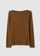 T-shirt marrone in viscosa elasticizzata slim fit_0
