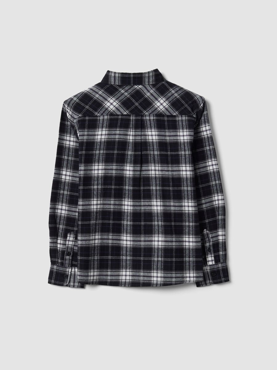 Black checked pure cotton regular-fit shirt for boys_4