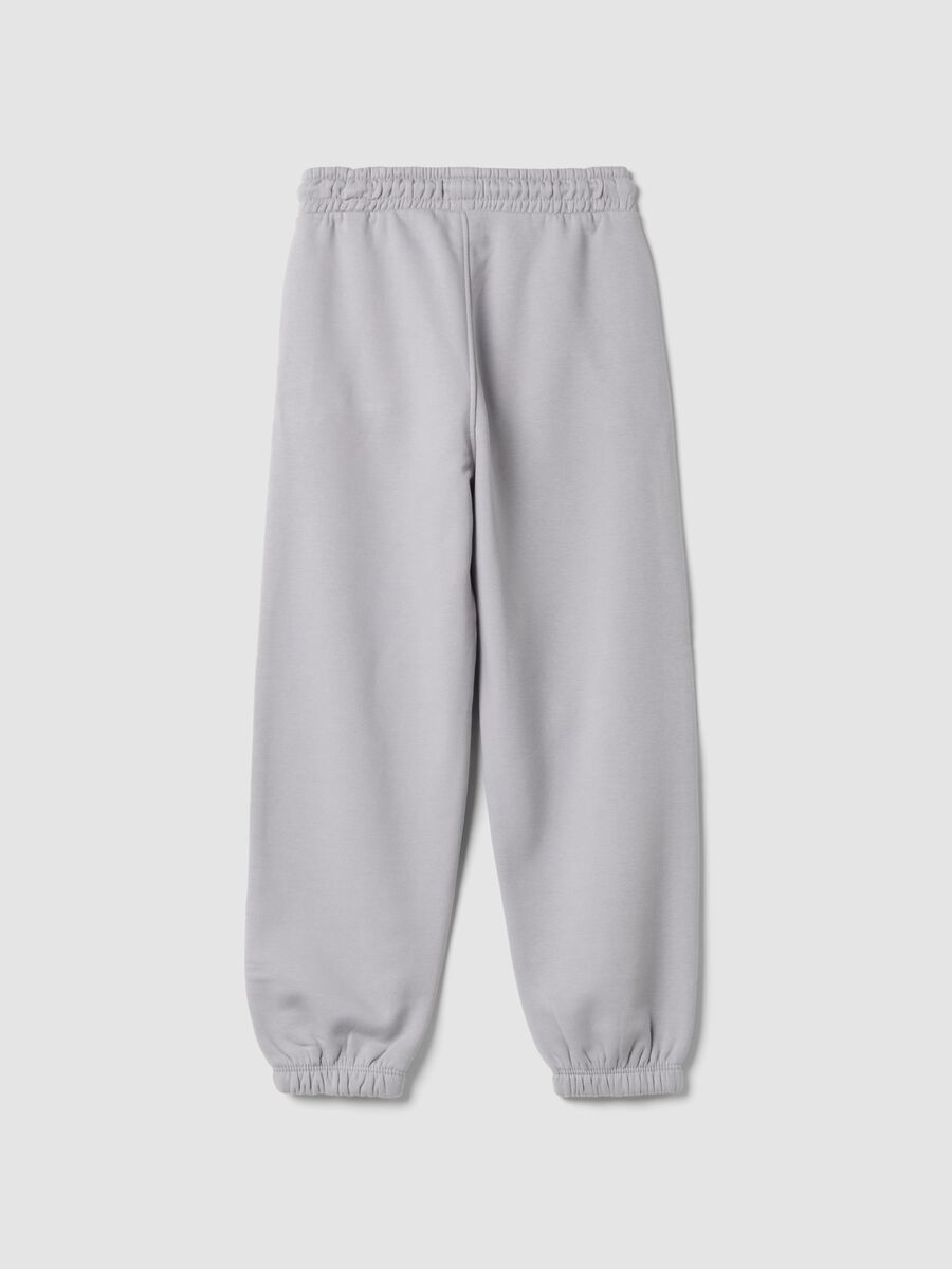 Pantaloni jogger grigi in misto cotone comfort fit_1