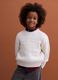 Maglione bianco panna girocollo in maglia lavorata regular fit_1