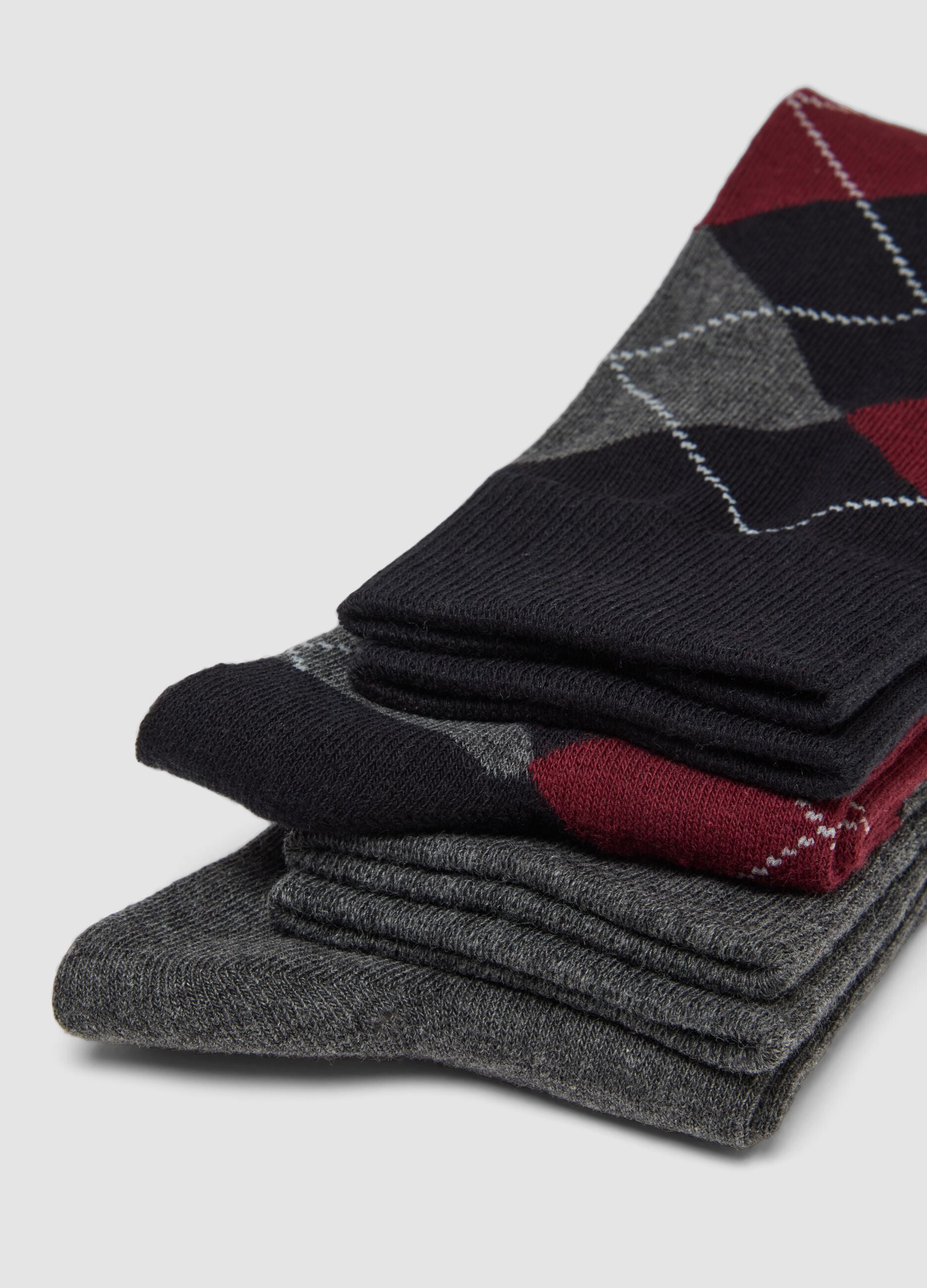Pack of five multicolour long socks in stretch organic cotton