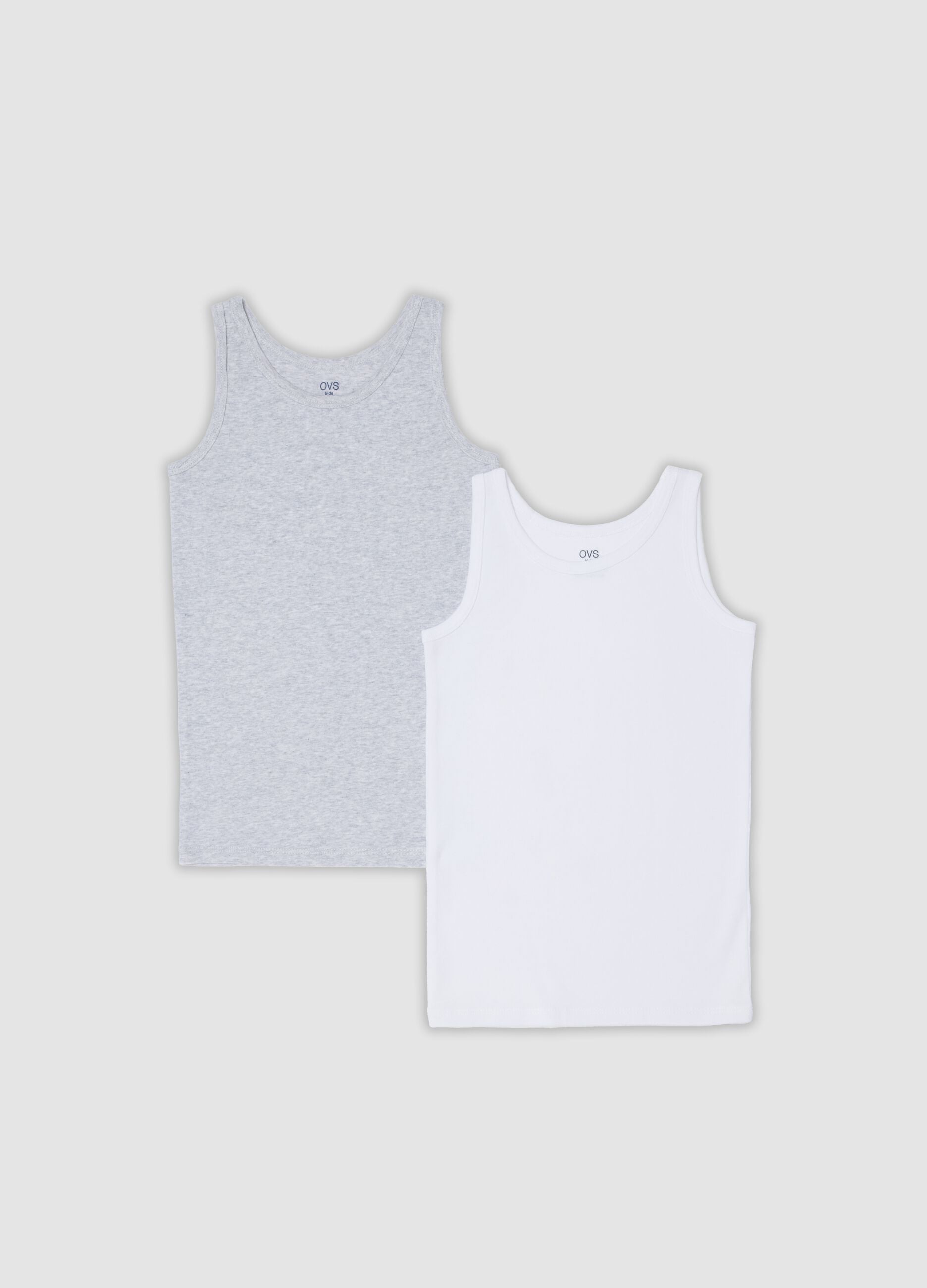 2-pack of multicolour organic cotton vests for boys