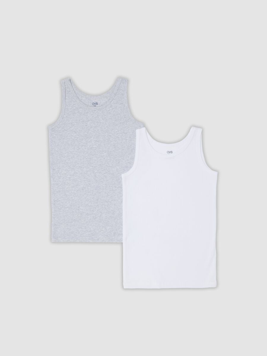 2-pack of multicolour organic cotton vests for boys_0