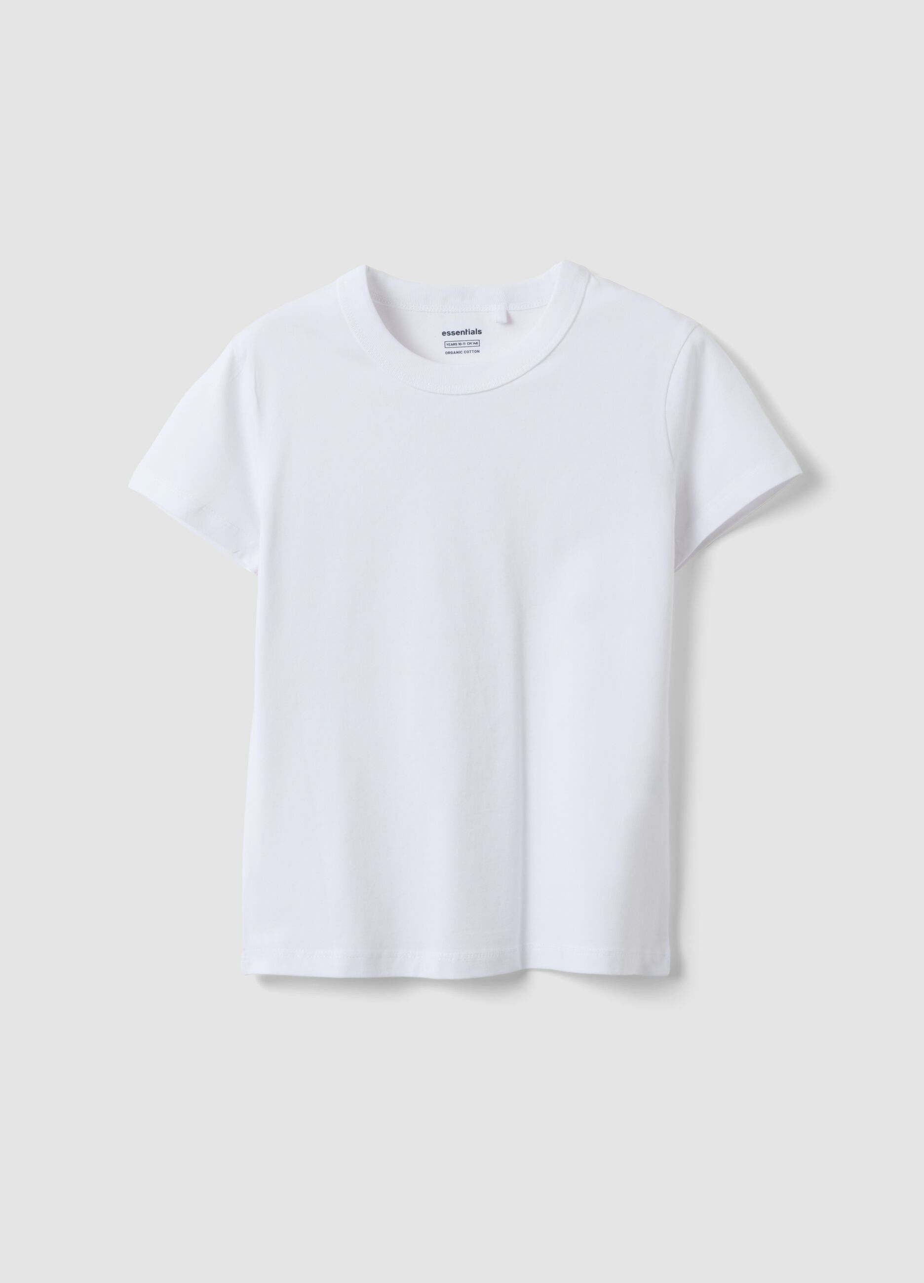 Girls&rsquo; white stretch cotton regular-fit T-shirt