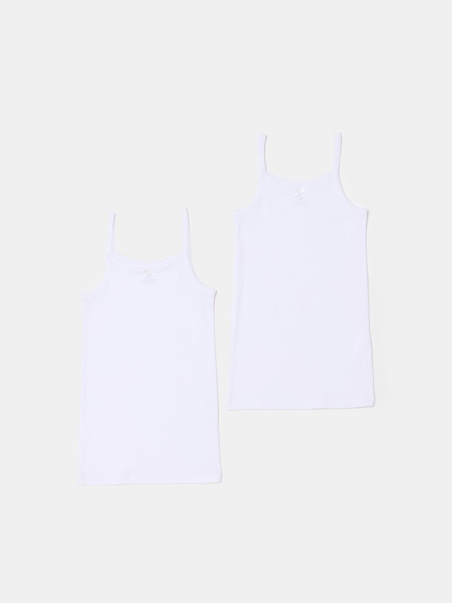 Two-pack vests in organic cotton with bow_0