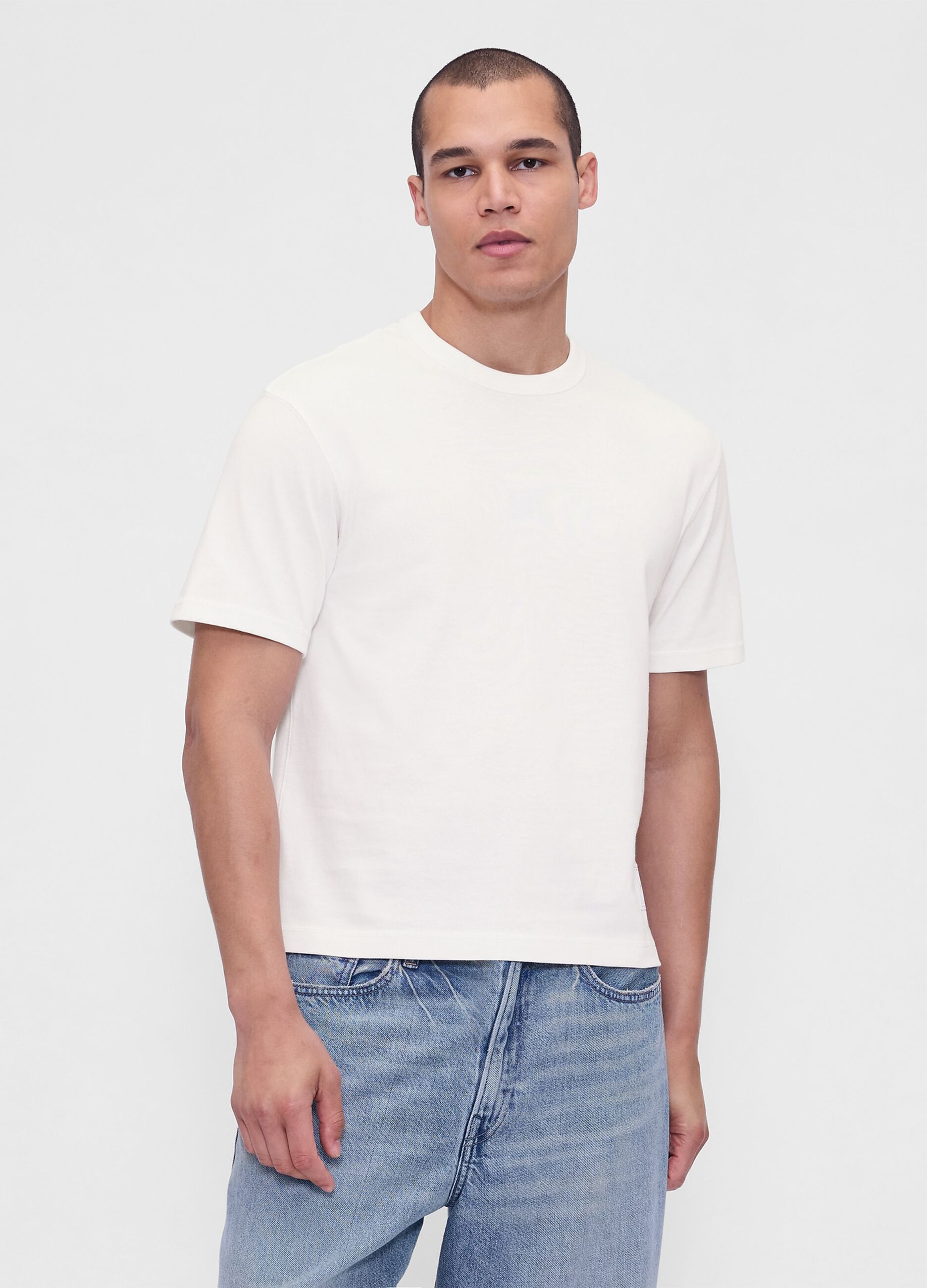 White short-sleeve cotton t-shirt