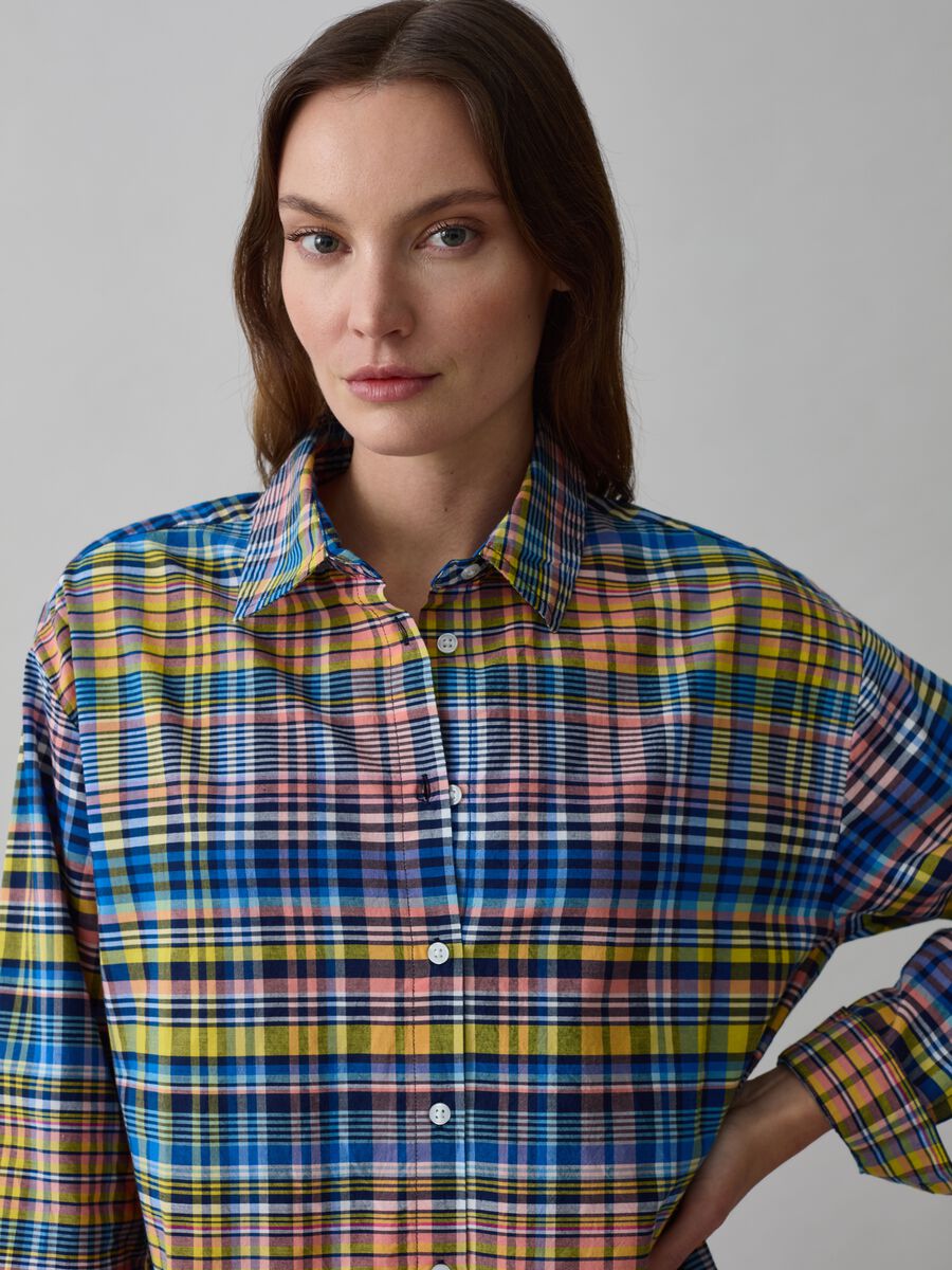 Check pattern cotton shirt_1