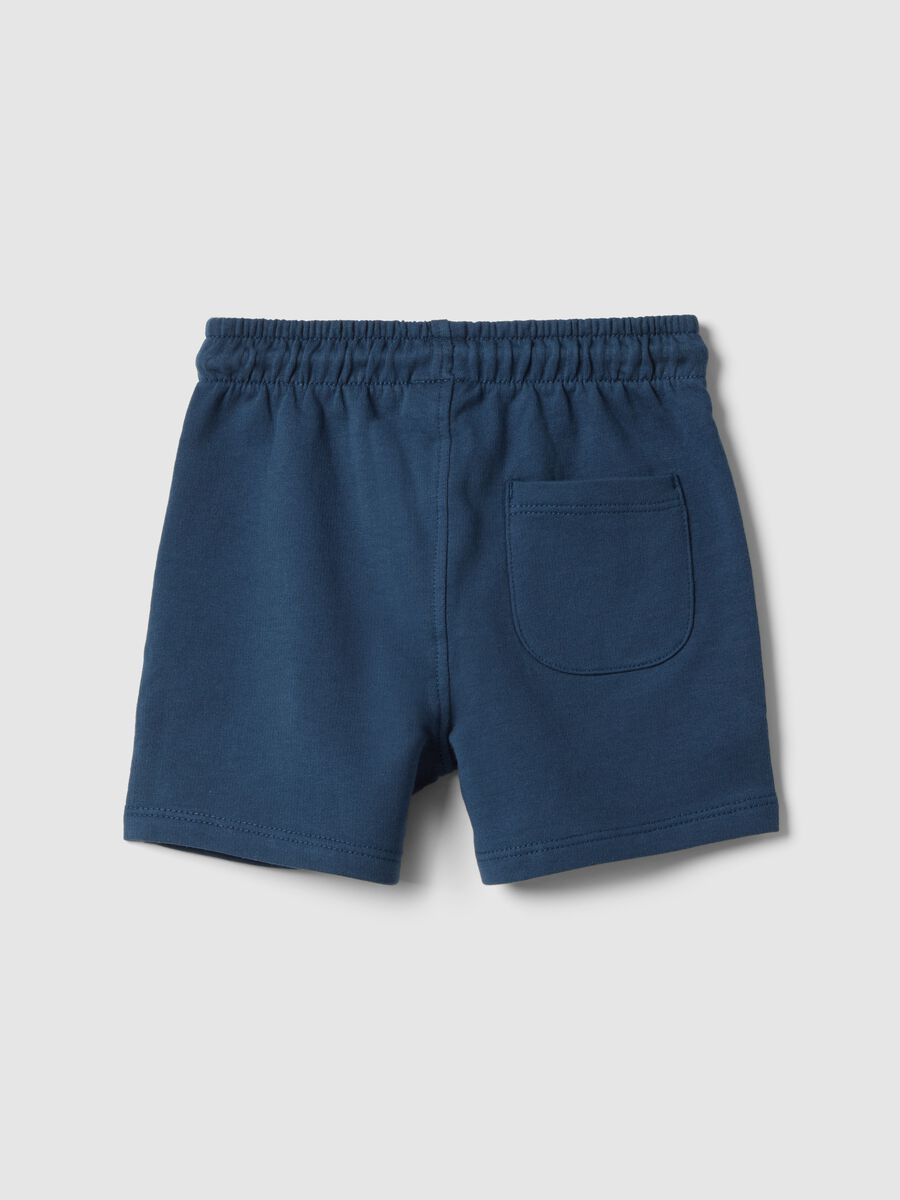 Blue pure cotton regular fit shorts for babies_1