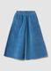 Light blue wide-leg stretch cotton trousers_0