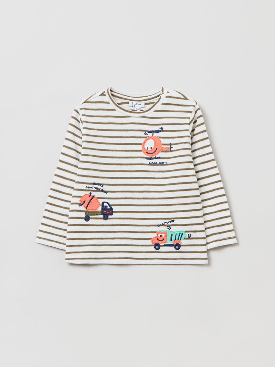 Long-sleeved T-shirt with striped pattern_0