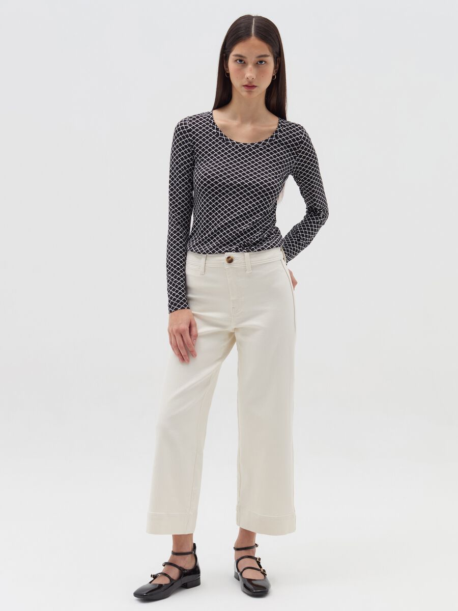 Patterned long-sleeved T-shirt_1