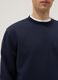 Regular fit blue cotton blend crew neck sweatshirt_3