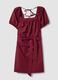 Red pure cotton midi dress with belt_4