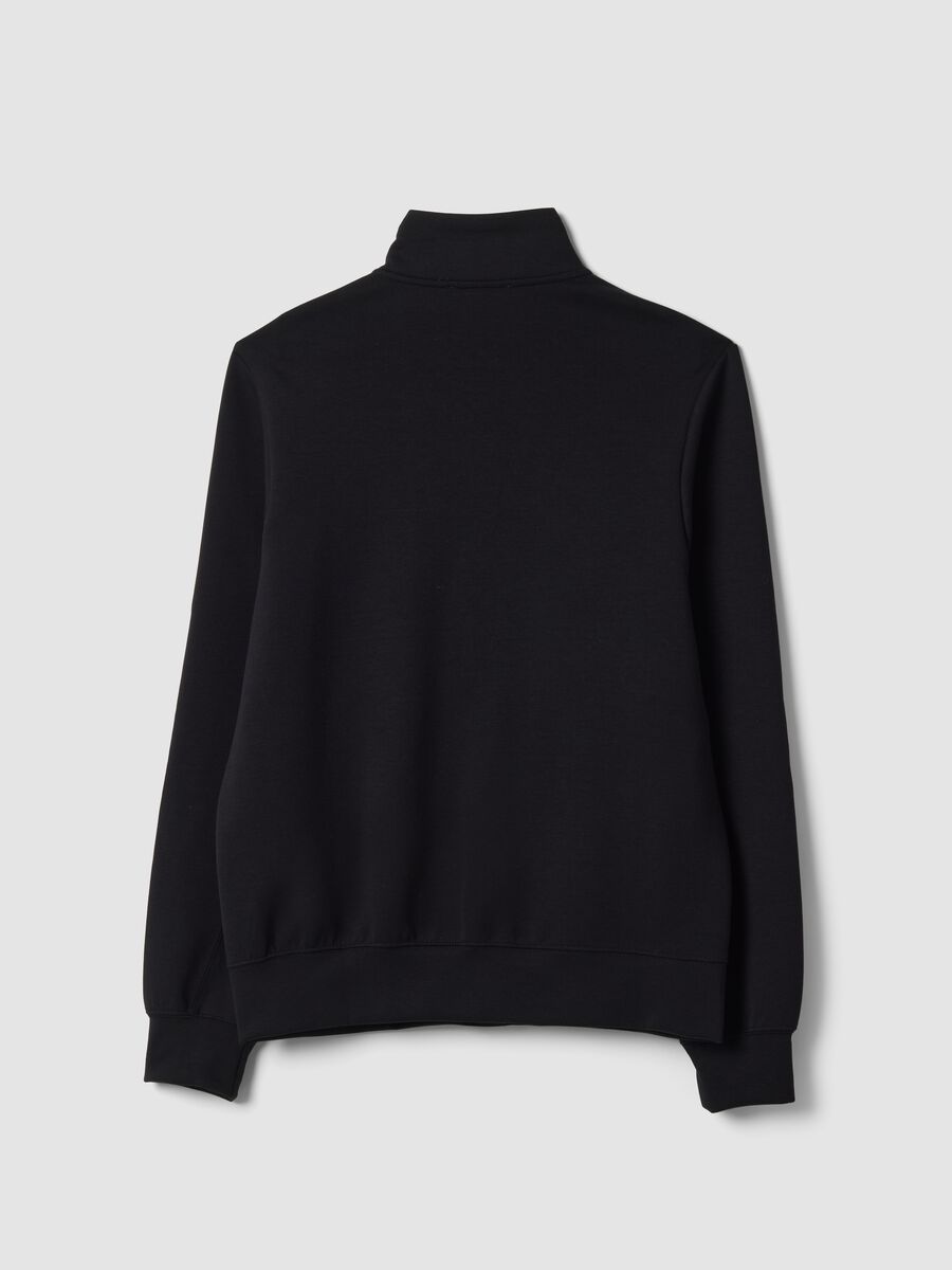 Black full-zip jacket with stretch Easy Dry collar, regular fit_6