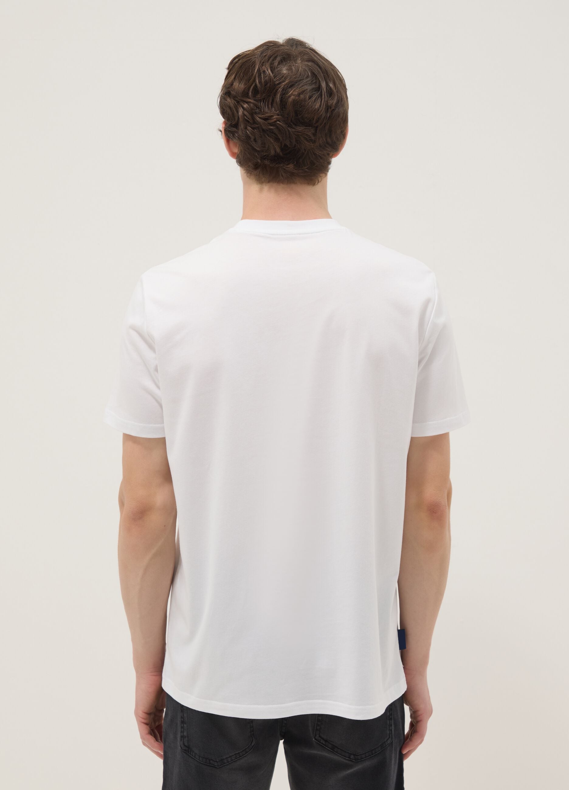 Wei&szlig;es T-Shirt aus reiner Baumwolle mit kurzen &Auml;rmeln, Regular Fit