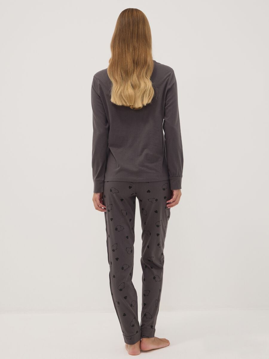 Peanuts organic cotton pyjama set in anthracite grey_3