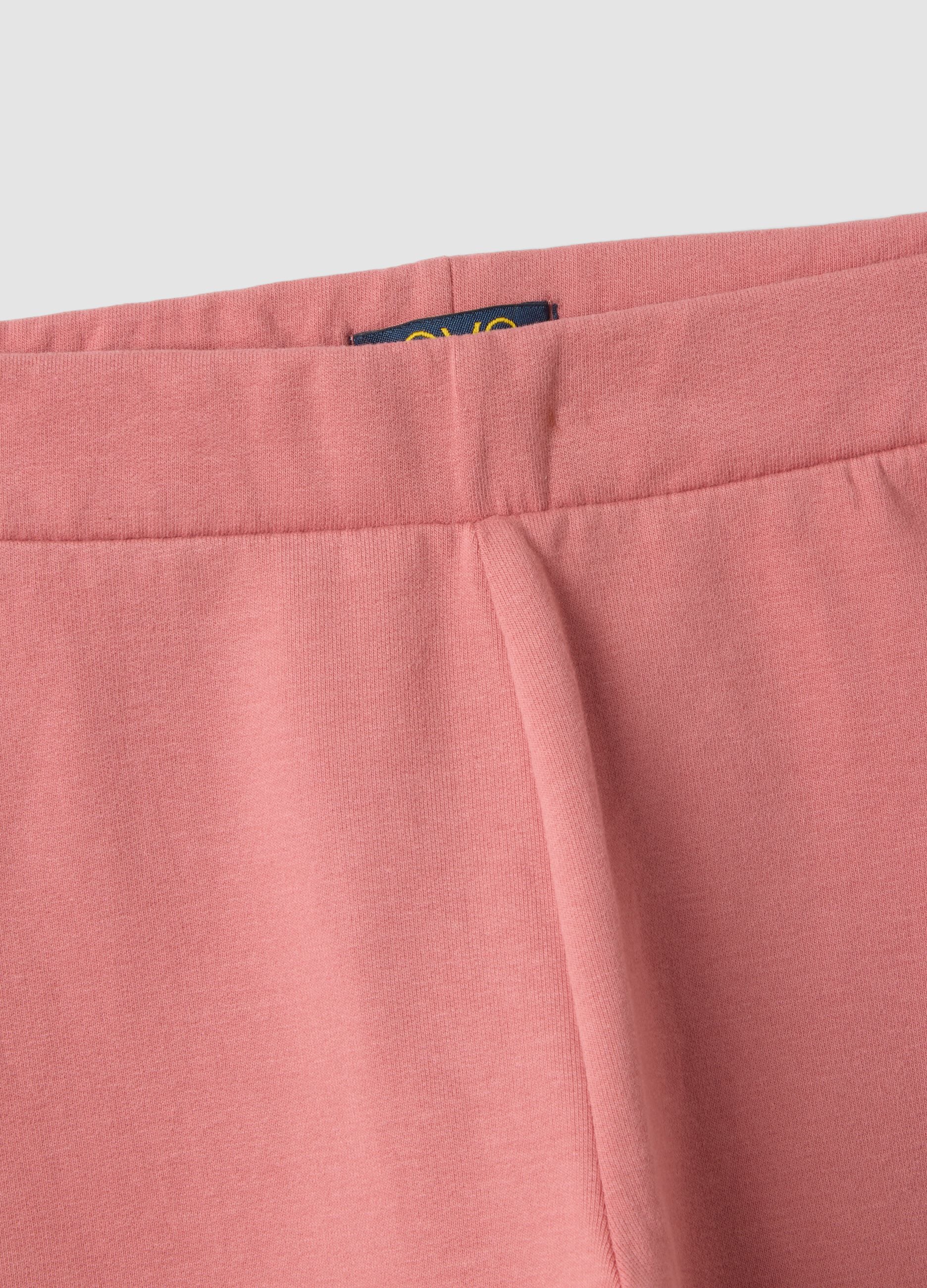 Pink skinny-fit stretch organic cotton leggings