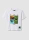 Children's oversized white pure cotton T-shirt with print_0