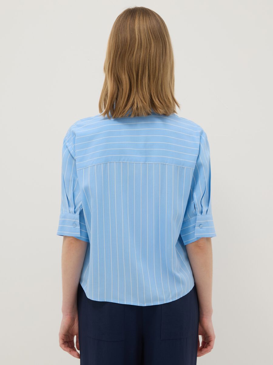 Pure viscose light blue striped regular fit shirt_2