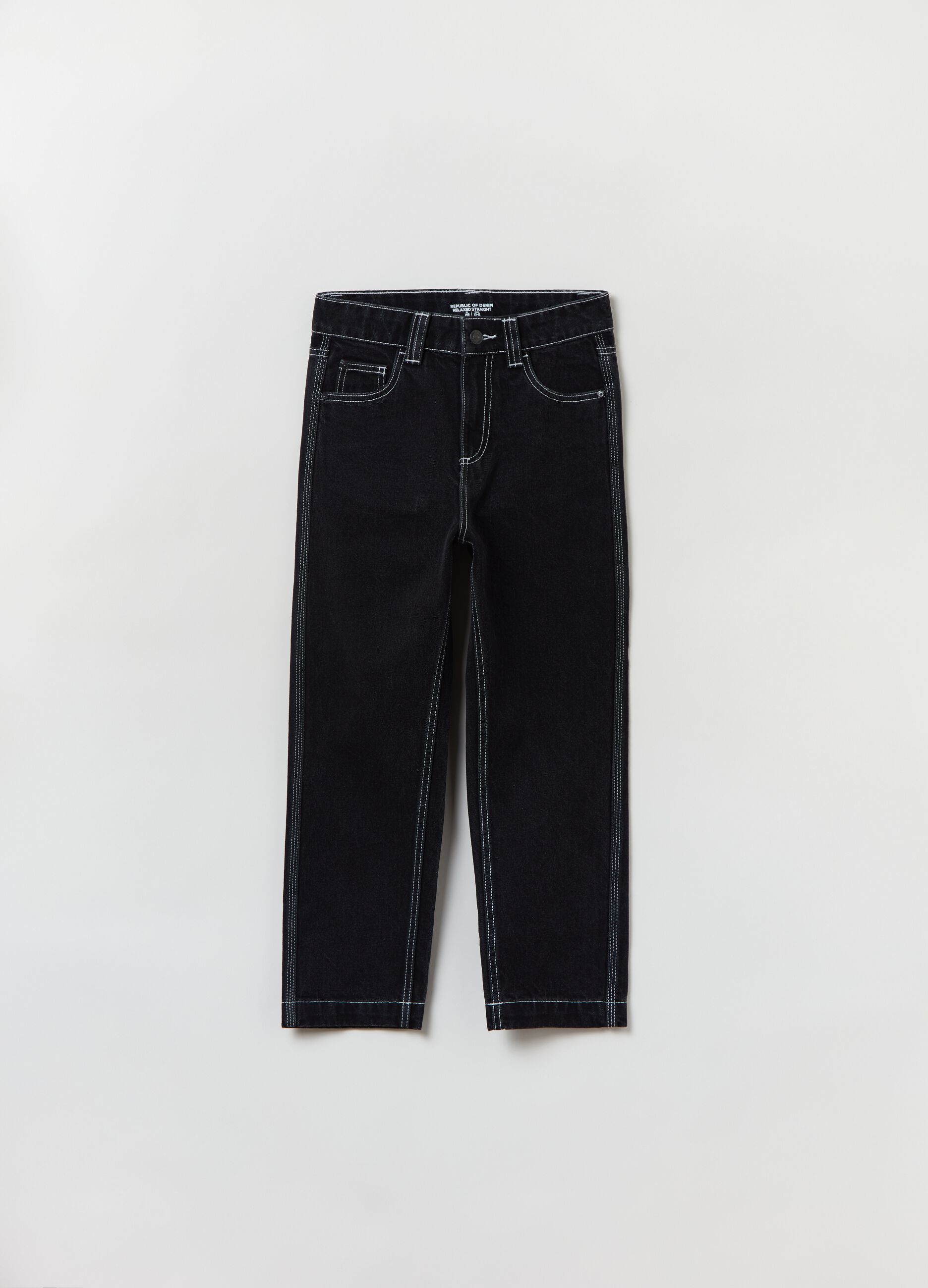 Five-pocket,straight-fit jeans_0
