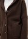 Brown regular fit coat with buttons and hood_3