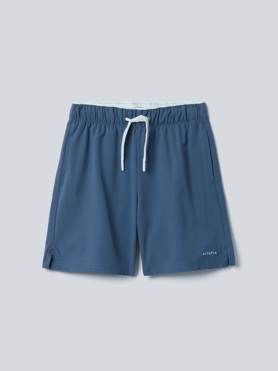 ALTAVIA COURT blue sports shorts in stretchy technical fabric for boys_3