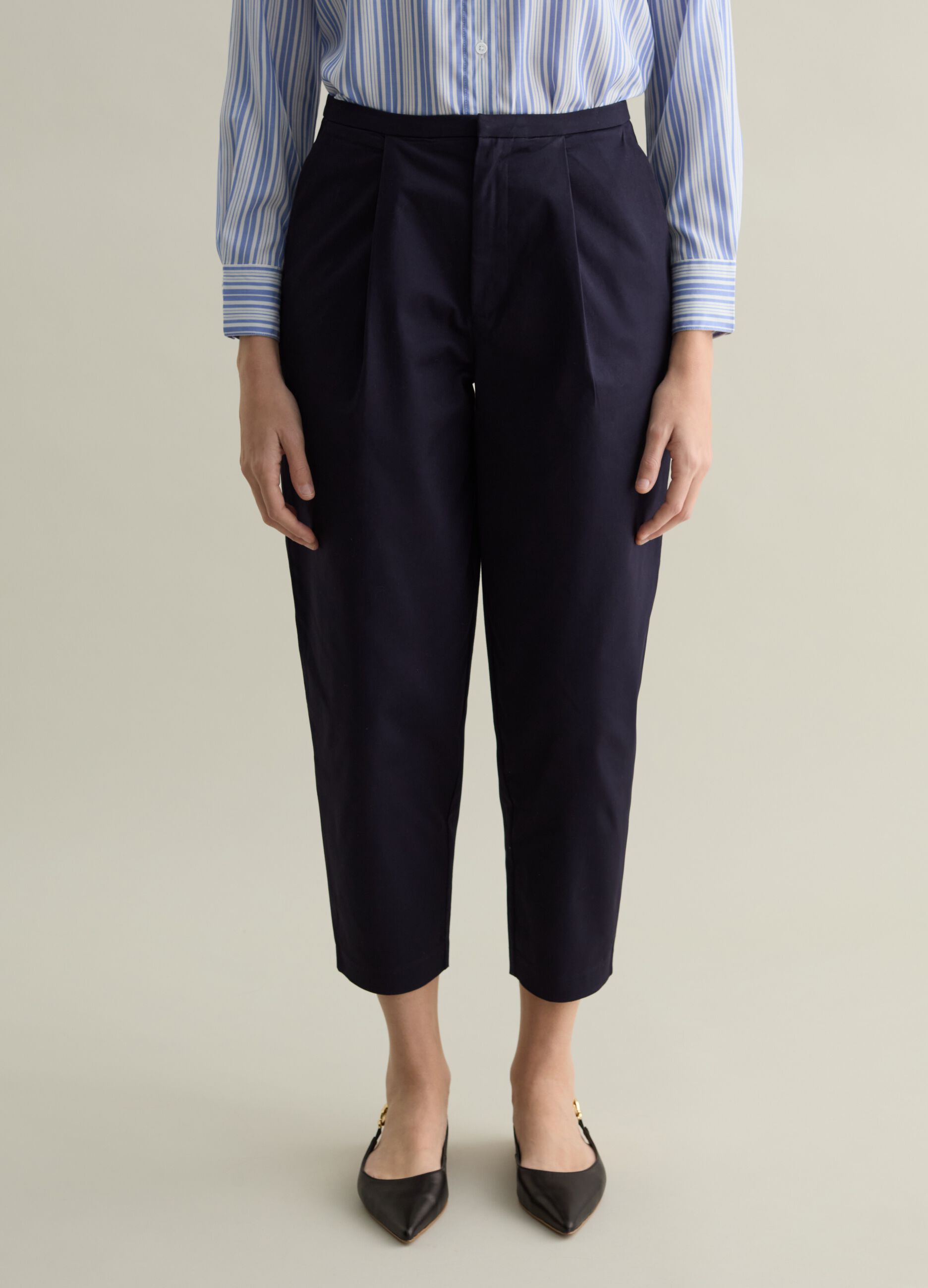 Balloon-fit trousers in stretch cotton