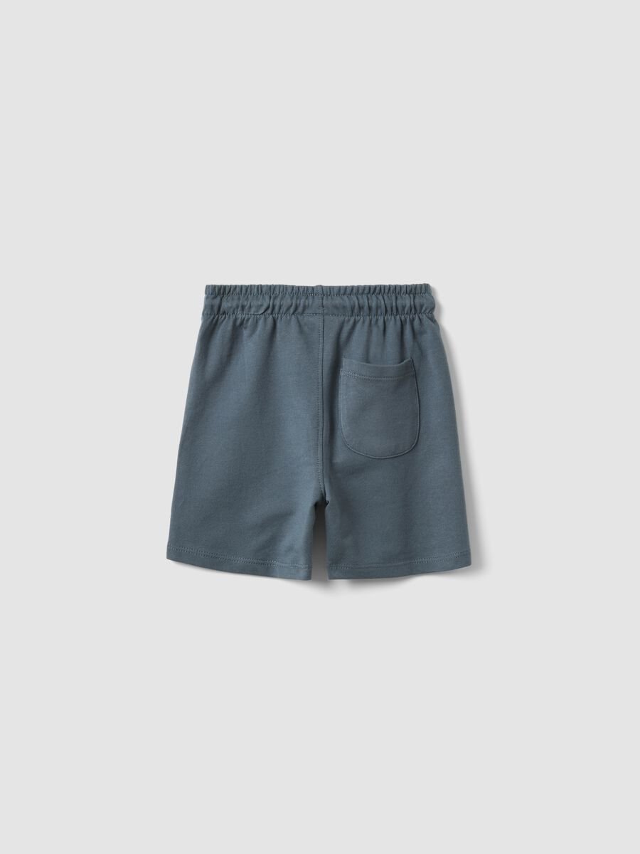 Blue pure cotton regular fit shorts for boys_1