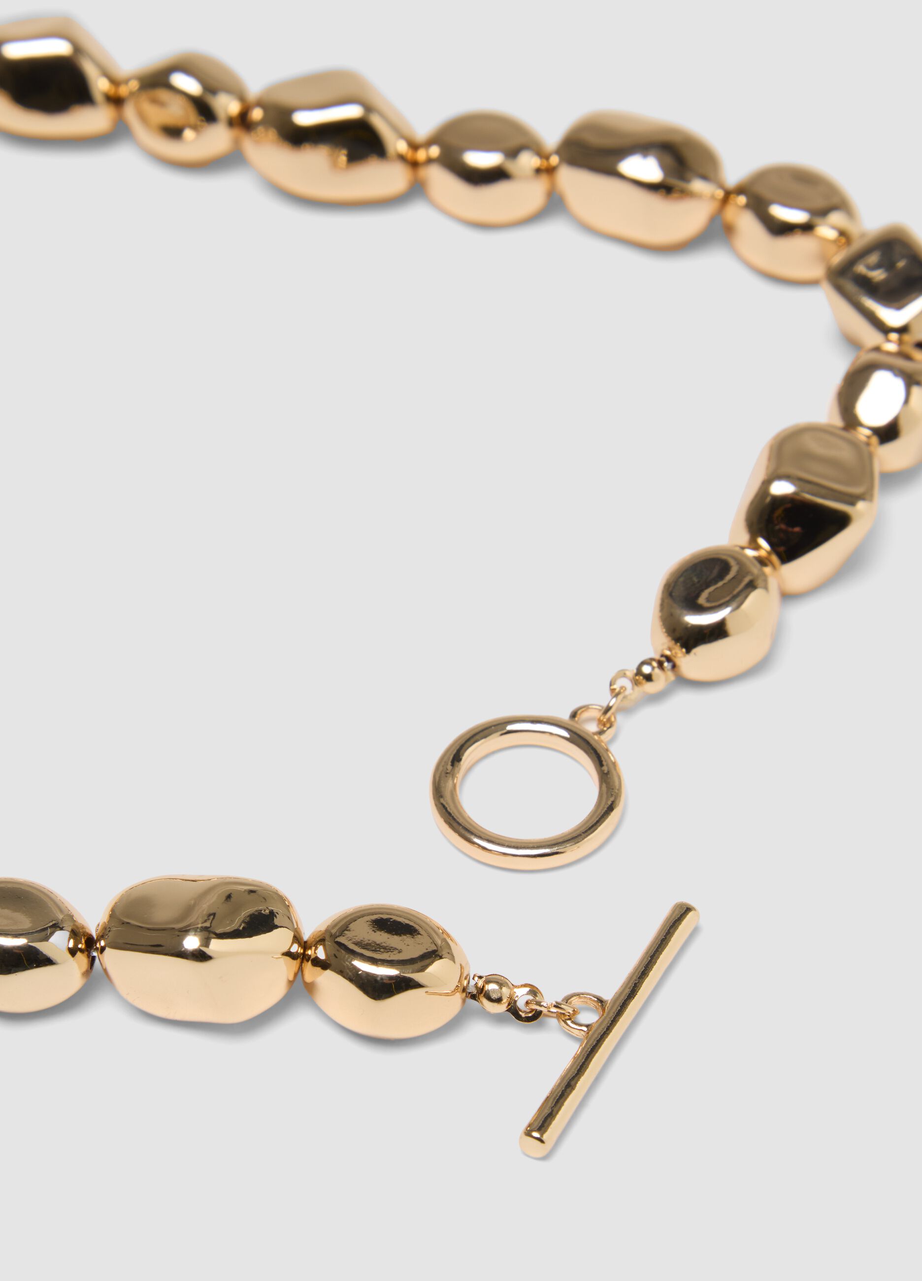 Gold Necklace with Irregular Links