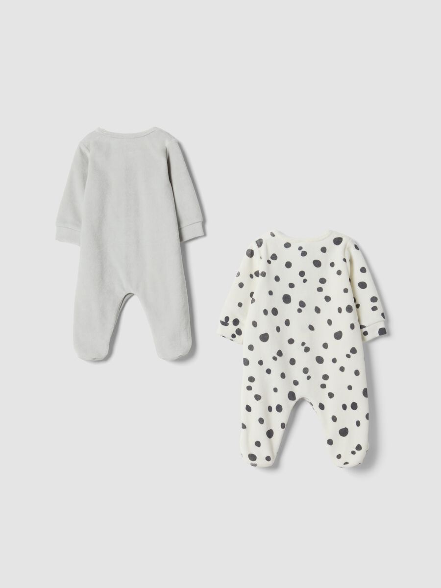 2-pack grey and white cotton-blend sleepsuits with 101 Dalmatians print_1