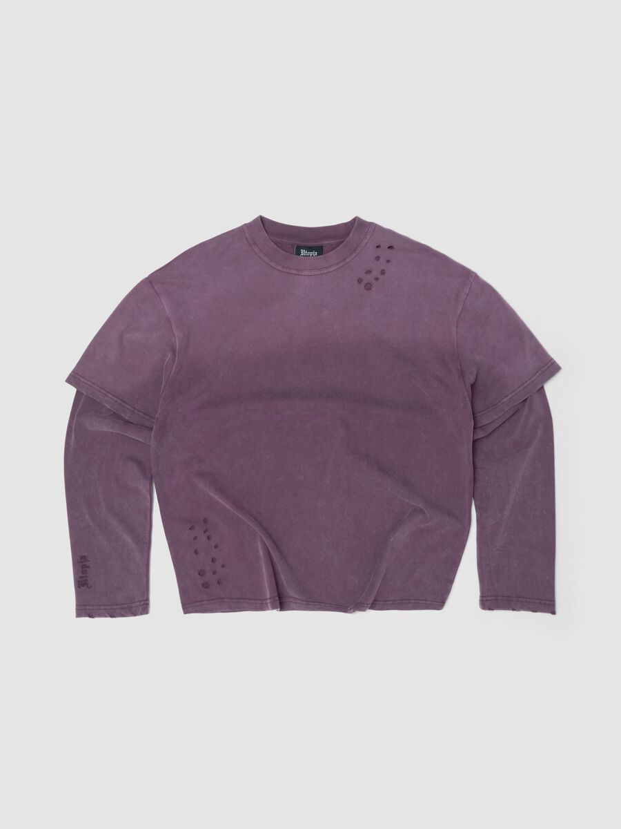 Double majica dugih rukava sunfaded burgundy_0