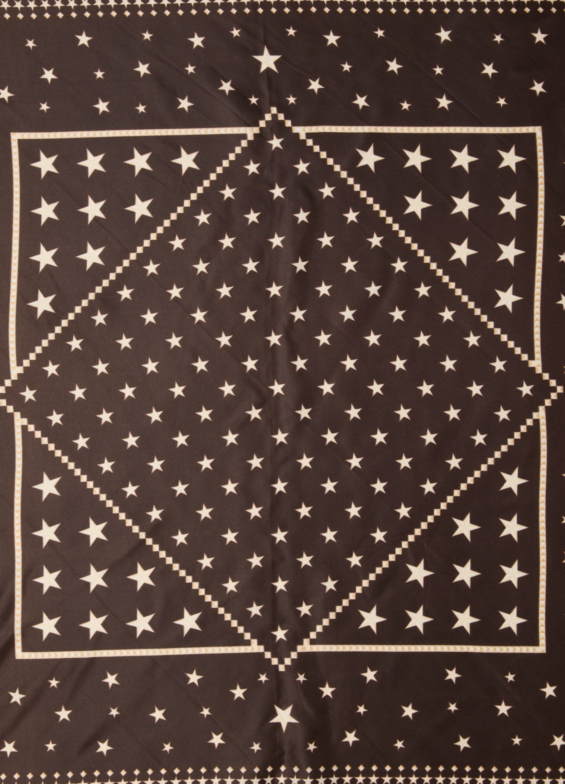 Brown scarf with star print
