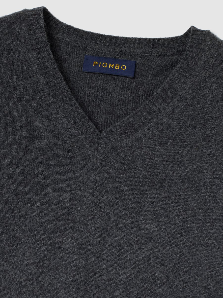 Grey regular fit lambswool sweater_5