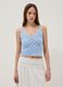 Sky-blue crochet waistcoat in pure cotton, regular fit_2