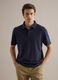 Blue linen and cotton blend polo regular fit_0