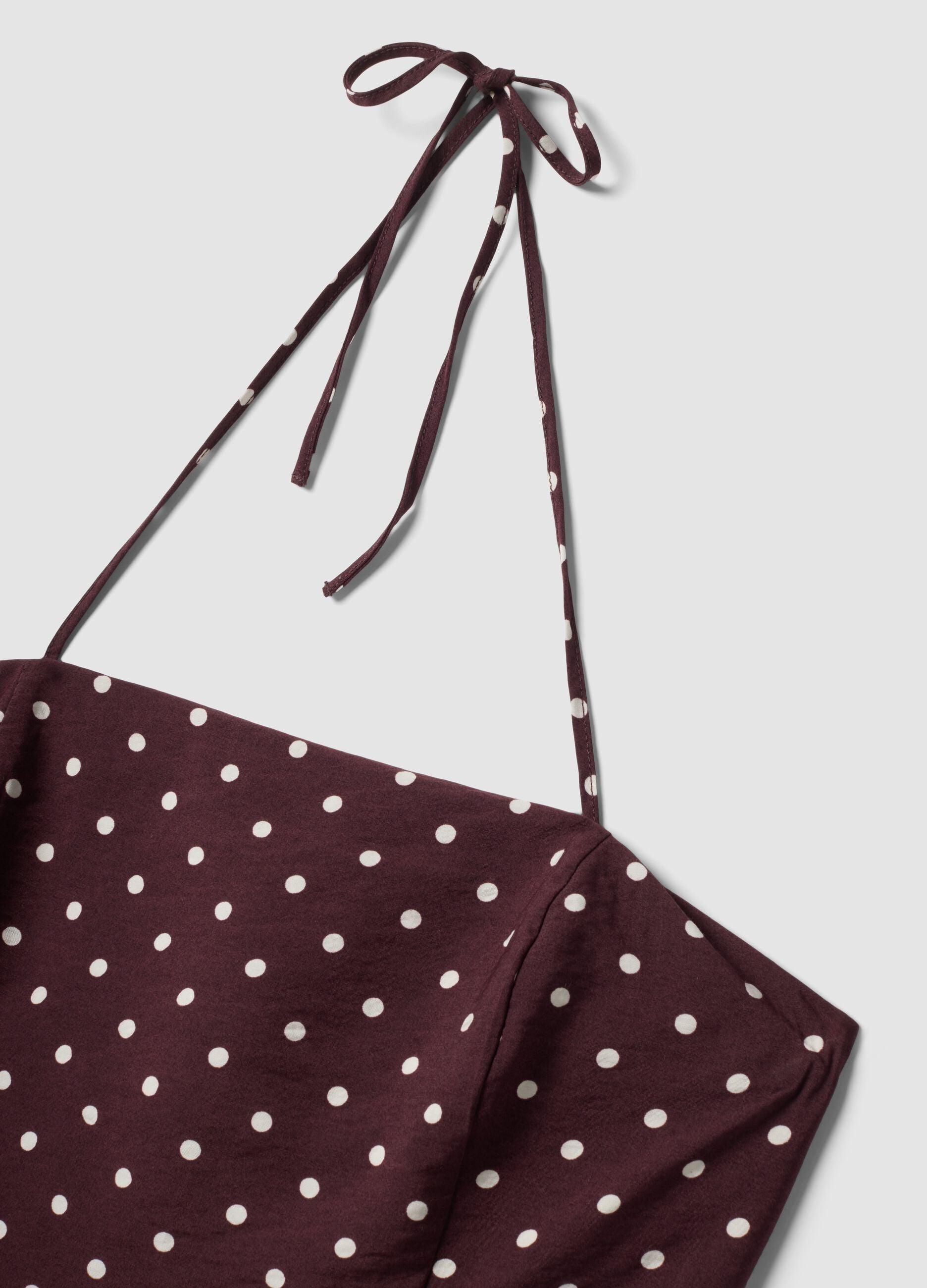 Brown polka-dot dress in viscose blend