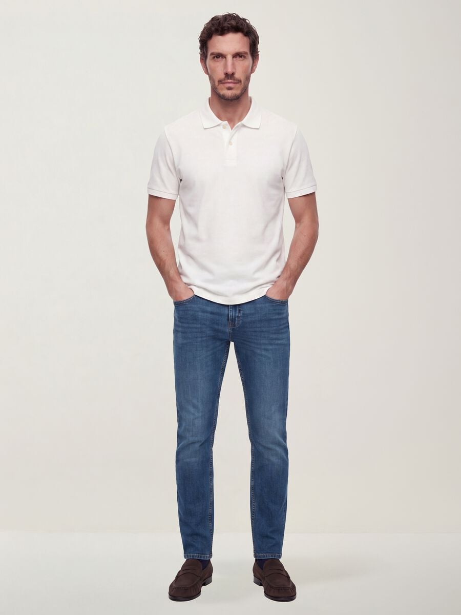 Blue skinny stretch-cotton jeans_0