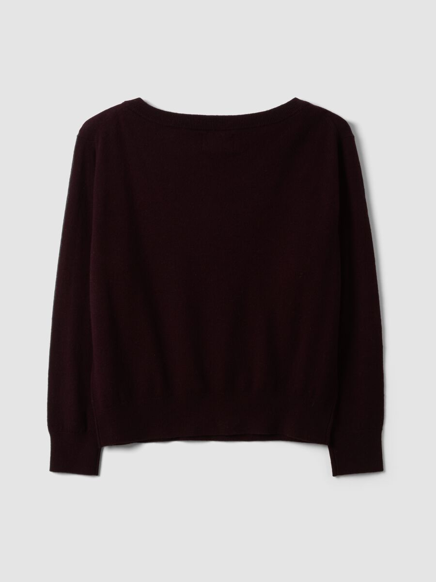 Maglia viola in pura lana con scollo a barchetta_6