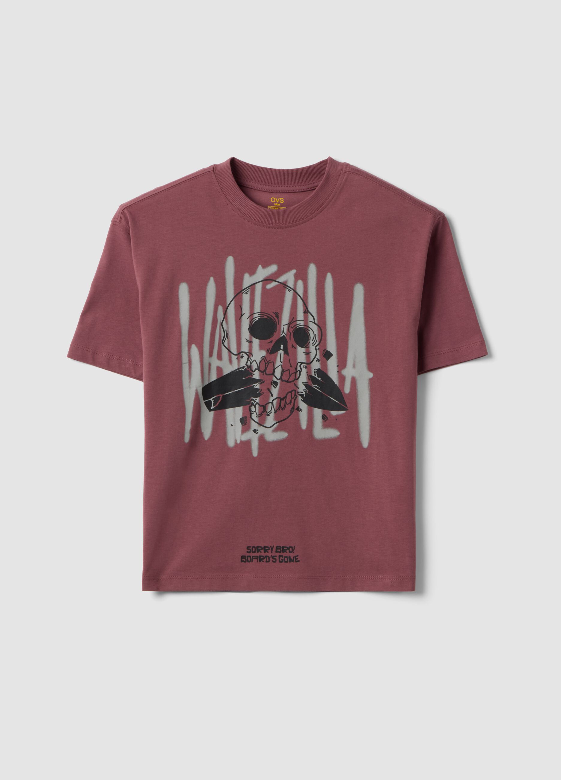 Purple short-sleeve pure cotton T-shirt