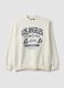 White cotton-blend sweatshirt with Lakers print_0