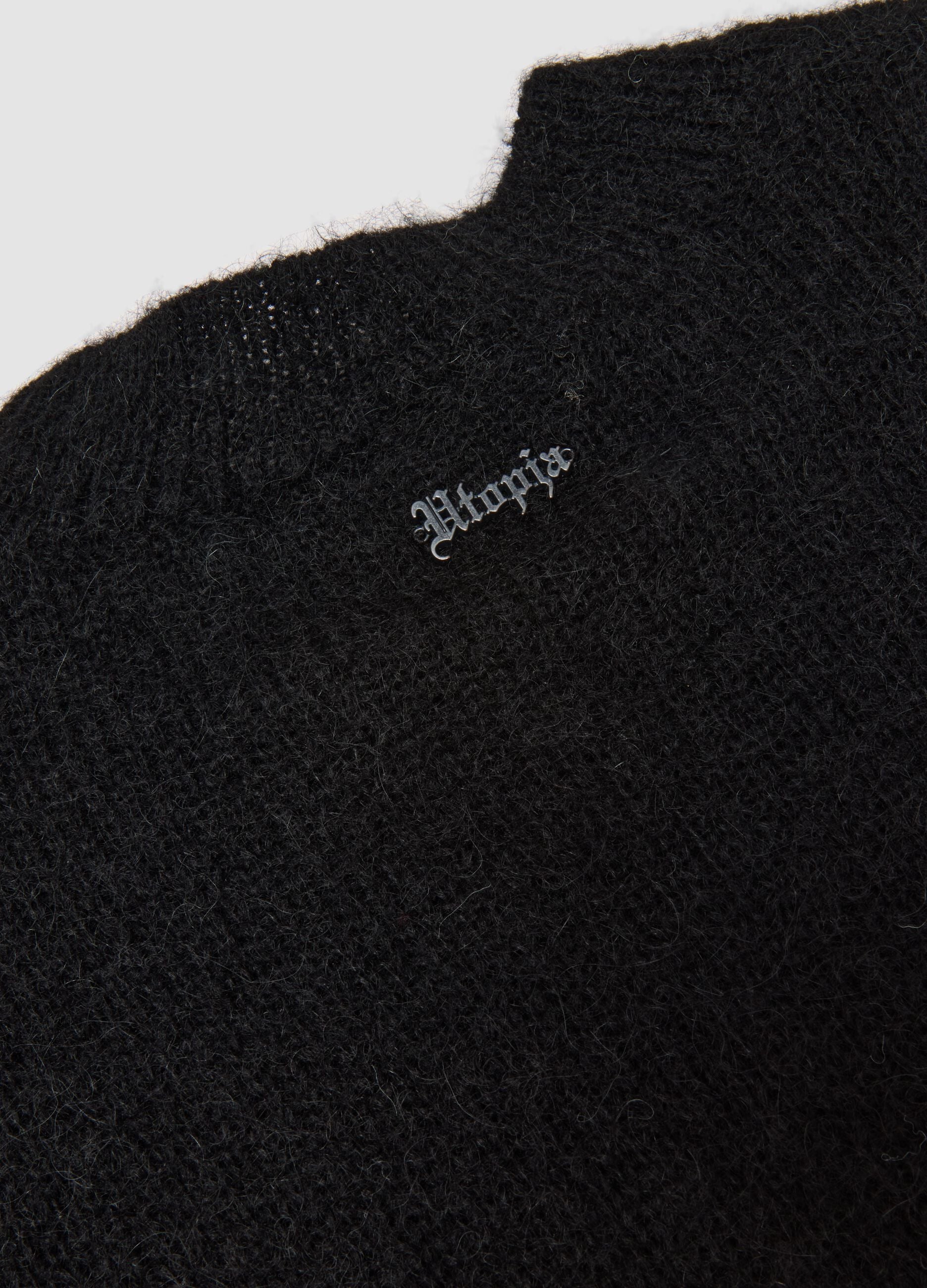 Black Mohair Crew Neck