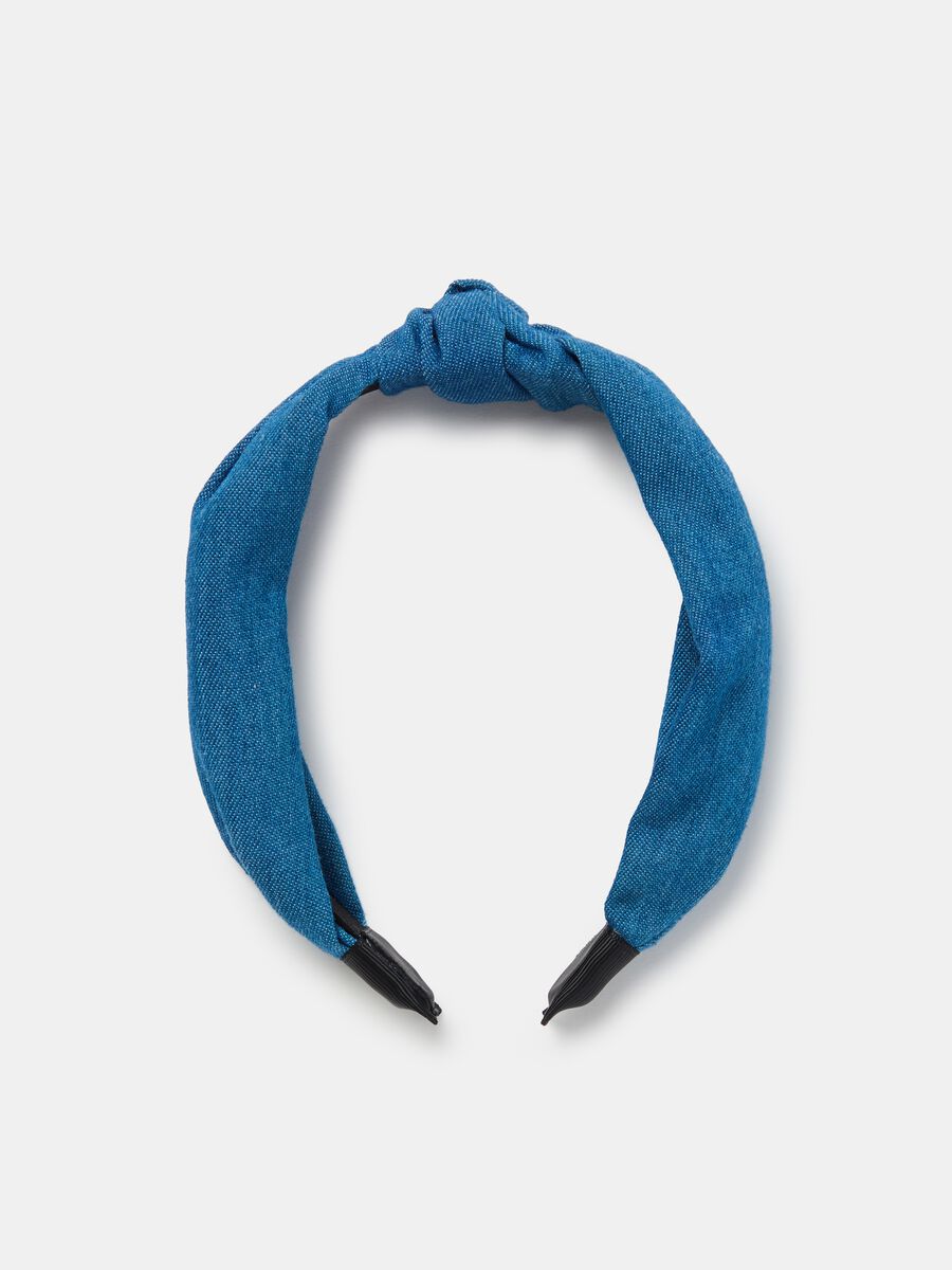 Alice band in denim with knot_0