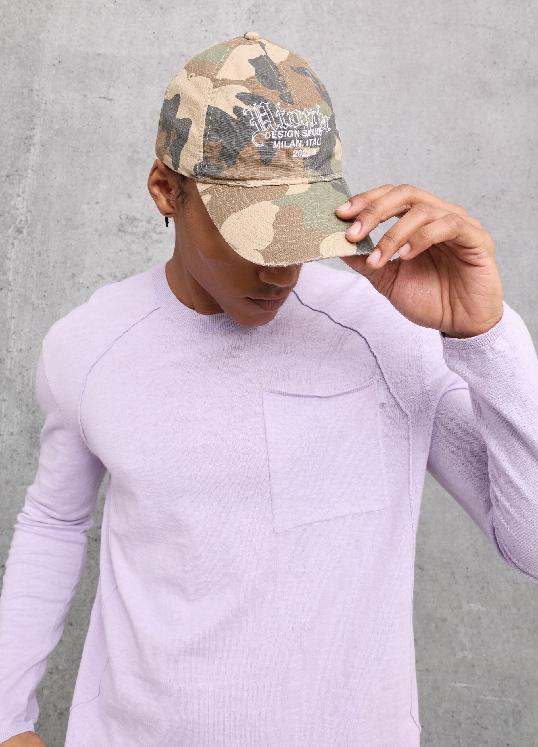 Pastel Lilac Knit Long-Sleeve T-Shirt